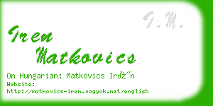 iren matkovics business card